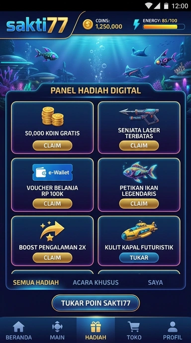 Cuplikan layar menu unduhan sakti77 untuk perangkat Android
